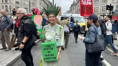 Countless Protesters Converge in Central London to Oppose President Trump's Official UK Trip